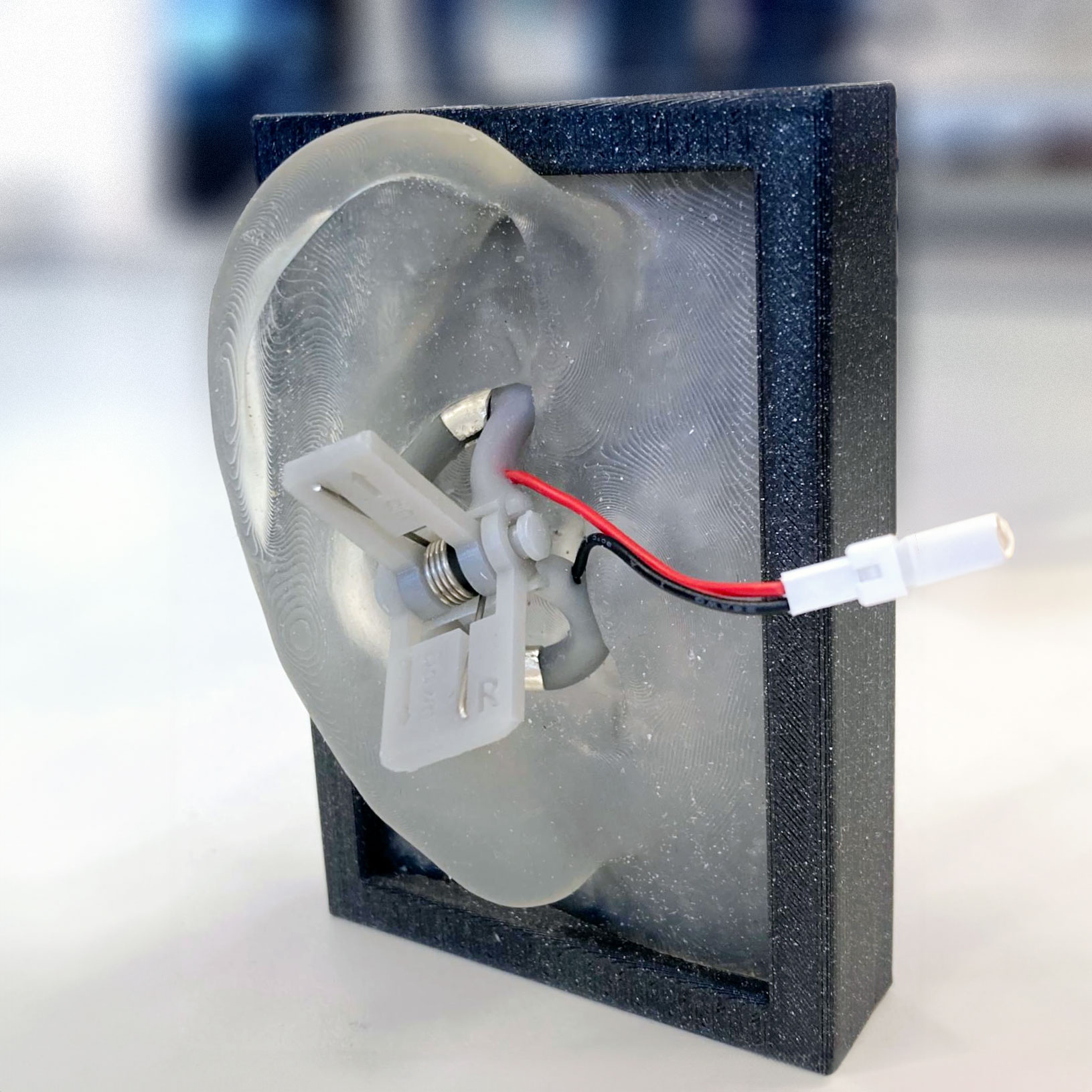 Enlarged view: 3D printed prototype of an device für the human ear